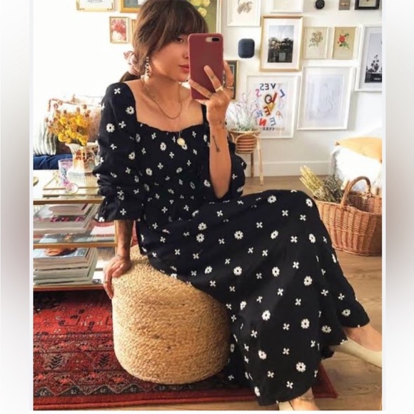 Never Fully Dressed ASOS Black White Embroidered Dress Size 2 - Picture 3 of 13